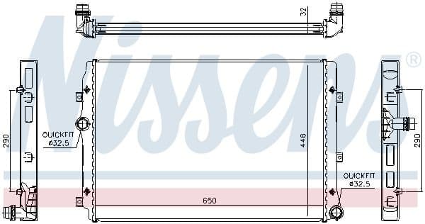 Radiator, engine cooling 65309