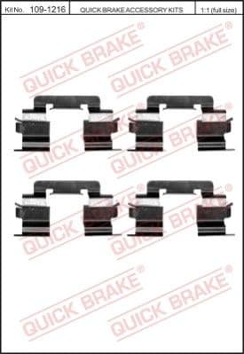 Brake pads accessory kit 109-1216