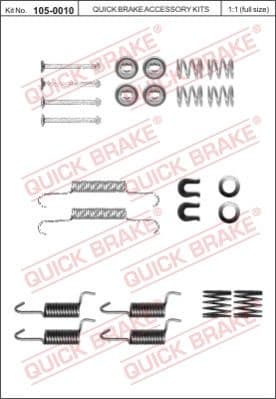 Brake shoes accessory kit 105-0010