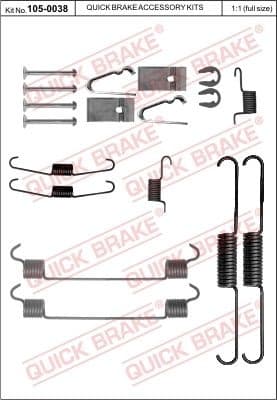 Brake shoes accessory kit 105-0038