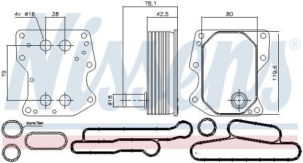 Oil Cooler, engine oil ** FIRST FIT ** 90723