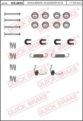 Accessory Kit, brake shoes 105-0655