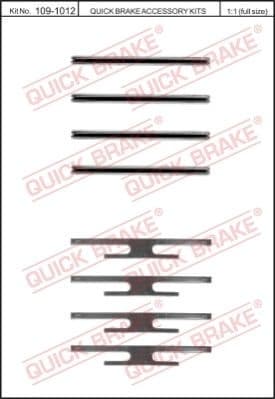 Accessory Kit, disc brake pad 109-1012