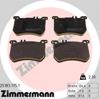 Brake Pad Set, disc brake 25183.175.1