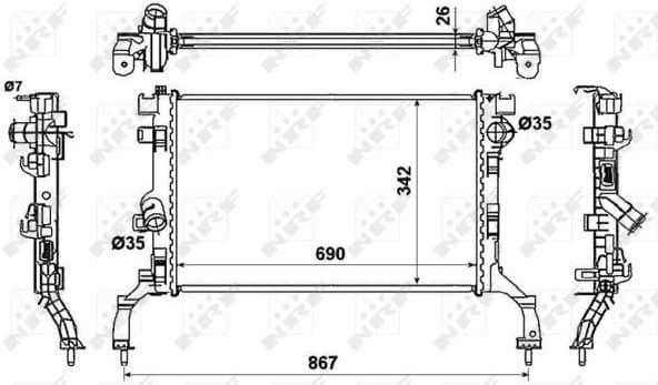 Radiator, engine cooling EASY FIT 53967