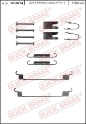 Brake shoes accessory kit 105-0794