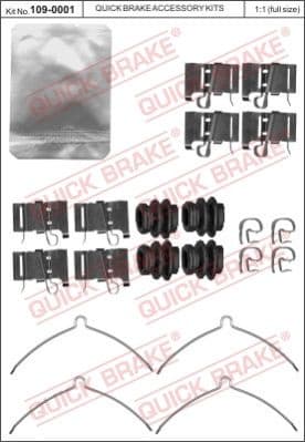 Brake pads accessory kit 109-0001
