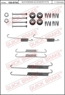 Brake shoes accessory kit 105-0754