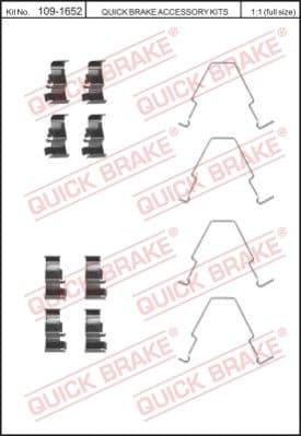 Accessory Kit, disc brake pad 109-1652