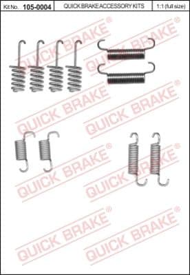 Brake shoes accessory kit 105-0004