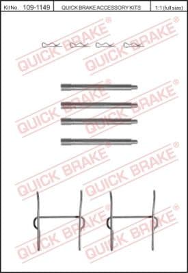 Brake pads accessory kit 109-1149
