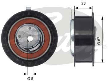 Tensioner Pulley, timing belt PowerGrip™ T43052