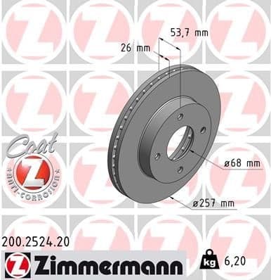 Brake Disc COAT Z 200.2524.20