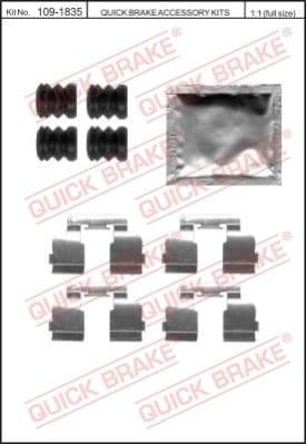 Accessory Kit, disc brake pad 109-1835