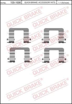 Accessory Kit, disc brake pad 109-1696