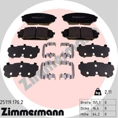 Brake Pad Set, disc brake 25119.170.2