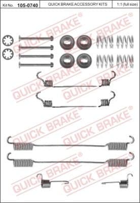 Brake shoes accessory kit 105-0740