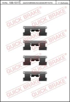 Accessory Kit, disc brake pad 109-1017