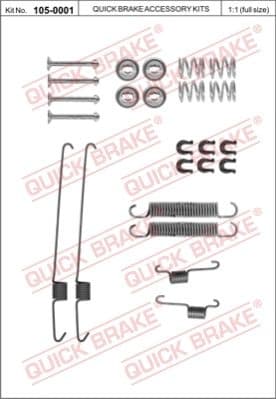 Accessory Kit, brake shoes 105-0001