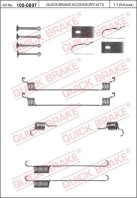 Brake shoes accessory kit 105-0007