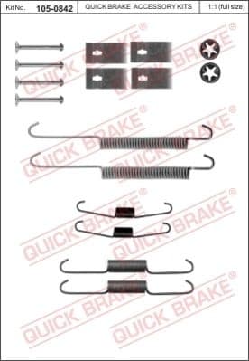 Brake shoes accessory kit 105-0842