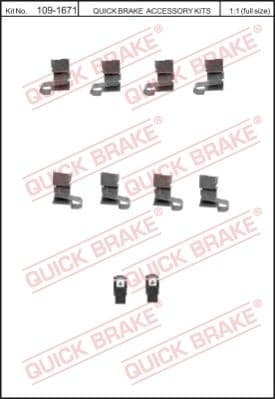 Accessory Kit, disc brake pad 109-1671