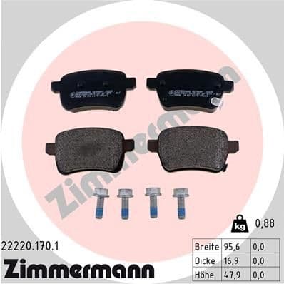 Brake Pad Set, disc brake 22220.170.1