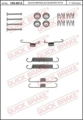 Accessory Kit, brake shoes 105-0012