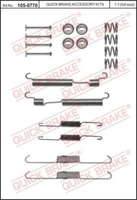Accessory Kit, brake shoes 105-0770