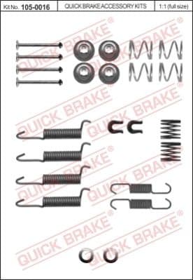 Brake shoes accessory kit 105-0016