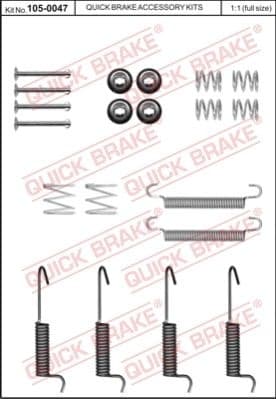 Accessory Kit, parking brake shoes 105-0047