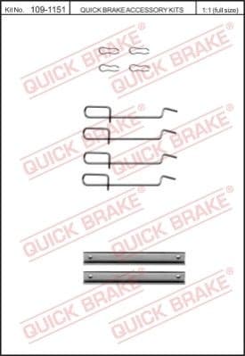 Accessory Kit, disc brake pad 109-1151