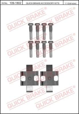 Brake pads accessory kit 109-1802