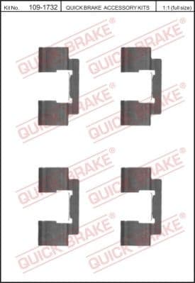 Accessory Kit, disc brake pad 109-1732