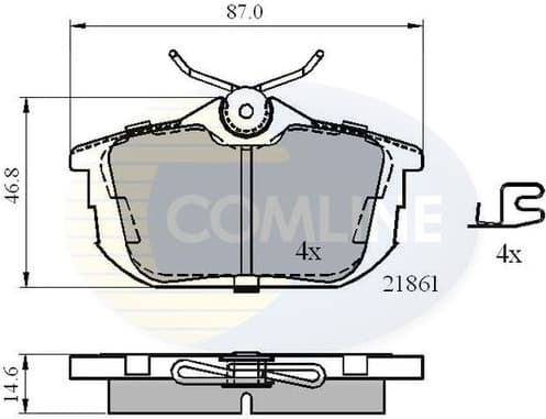 Brake pads rear CBP3945