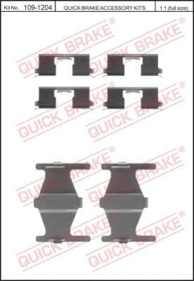 Accessory Kit, disc brake pad 109-1204