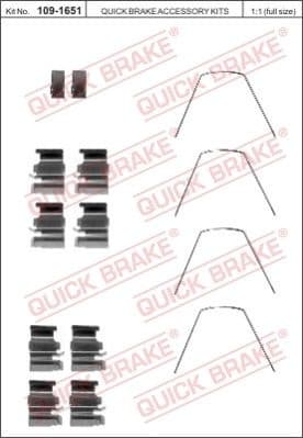 Accessory Kit, disc brake pad 109-1651