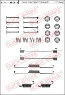 Accessory Kit, brake shoes 105-0514
