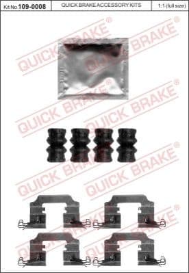Brake pads accessory kit 109-0008