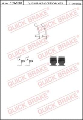 Accessory Kit, disc brake pad 109-1604