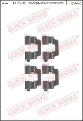 Accessory Kit, disc brake pad 109-1750