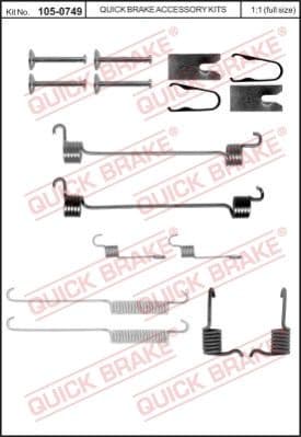 Accessory Kit, brake shoes 105-0749