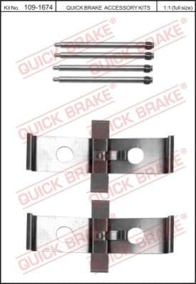 Brake pads accessory kit 109-1674