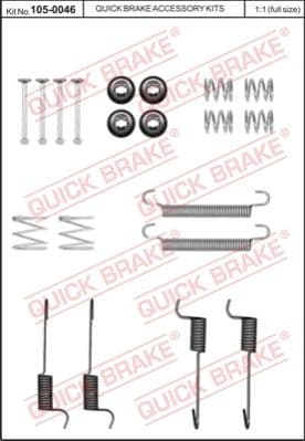 Brake shoes accessory kit 105-0046