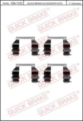Accessory Kit, disc brake pad 109-1103