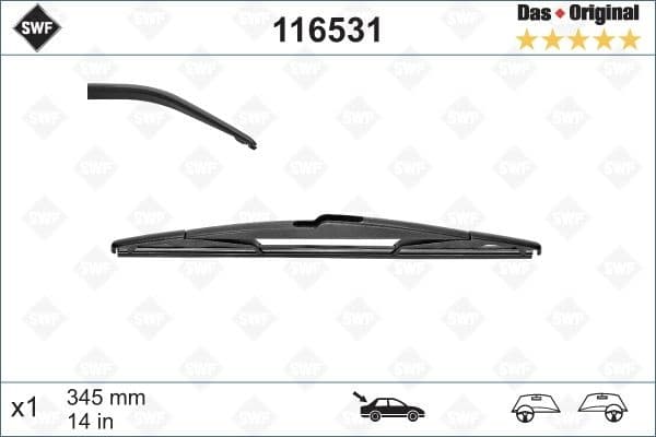 Wiper Blade DAS ORIGINAL REAR 116531