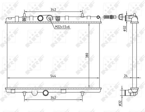 Radiator, engine cooling Economy Class 58226A