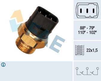 Temperature Switch, radiator fan 37840