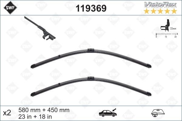 Wiper Blade DAS ORIGINAL SET 119369
