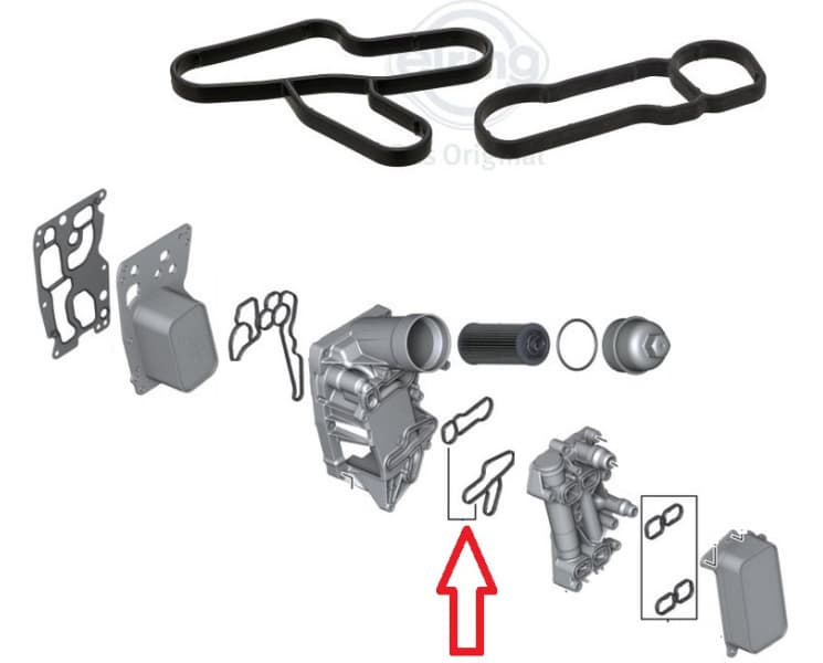 Gasket oil filter flange housing 367.370